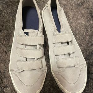 Grey Women's Crest Creeper Velcro Suede Trainer